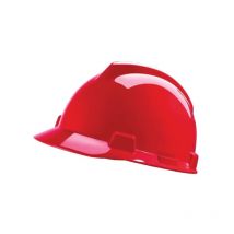 MSA - GV131 V-Gard Safety Helmet, PushKey Sliding Suspension, Red