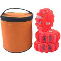Gyrophare Led Orange Puissant, Lampe Stroboscopique Voiture, Gyrophare Tracteur Agricole, Plat Gyrophare Led à Pile Aimanté Sans Fil D'avertissement