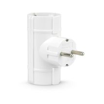 430000 Adattatore Doppio Laterale (2 Prese Schuko) Con Presa Di Terra, Formato Blister, Bianco, 2 Tomas - Garza