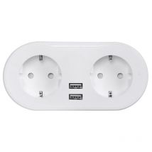 Garza - Tuya Doppia Presa con 2 Porte usb Smart WiFi 10A