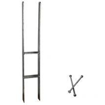 H-Anker Pfostenträger Carport H-Träger 81 mm feuerverzinkt 80 cm lang