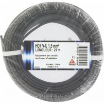 Fil électrique H07 v-u 1,5 mm² 25 noir