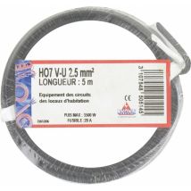 Fil électrique H07 v-u 2,5 mm² 5 m – Noir – DHOME