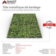 Tôle bac acier - Bardage - plaque H12 Coloris Apple Tree Printech Dimensions 1200x910x0.40 mm