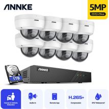 Annke - Videoüberwachungssets PoE,8 Kanal nvr 8×5MP Outdoor ip Kameras Audioaufzeichnung Farbnachtsicht Überwachungskamera Kit - 1TB hdd