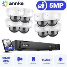 ANNKE H500 PoE Videoüberwachungsset 6MP NVR 8x5MP IP Kameras Außenkamerasystem IP67 wetterfest Nachtsicht, 1TB