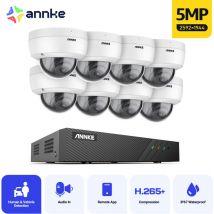 Annke - Kit de Vidéosurveillance Filaire poe 8CH NVR,8×5MP Caméras ip Vision Nocturne Couleur exir 2.0,Enregistrement 24/7 Kit Caméra de Surveillance