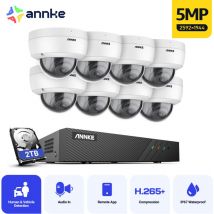 Kit de Vidéosurveillance Filaire poe 8CH NVR,8×5MP Caméras ip Vision Nocturne Couleur exir 2.0,Enregistrement 24/7 Kit Caméra de Surveillance