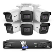 4K PoE Kit de Surveillance Extérieur Filaire 8CH nvr 6×Caméra PoE de Sécurité Enregistrement Audio Vision Nocturne Camera de Surveillance Accès