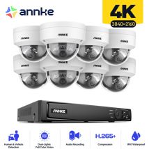 Annke - H800 - Système de sécurité PoE 4K 16 canaux 8 caméras, détection des personnes et des véhicules, microphone intégré, vision nocturne exir