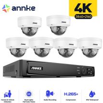 4K Kit de Vidéosurveillance PoE 6×8MP Caméras Vision Nocturne Détection Mouvement Kit Caméra de Surveillance - Annke