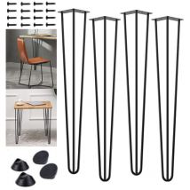 Haarnadelbeine 86 cm 34 Zoll 3 Stangen, Schwarze Möbelfüße, Metallkonsolen 4er