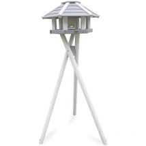 2518 Vogelhaus Ottawa mit Silo und Ständer, grau-weiß - Habau