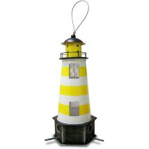 Futtersilo ''Leuchtturm'', aus Metall, Gelb-Weiß - Habau