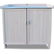 Gartentisch ''Lino'' mit Unterschrank, Grau, 98 x 48 x 95 cm - Habau