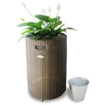 Pflanzsäule ''Miami'', aus Polyethylen, mit Zinkbehälter zum Pflanzen, 40 x 40 x 70 cm - Habau