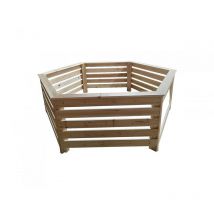 Habrita Foresta - Habillage hab 2620 bn bois hexagonal pour spas et piscines gonflables 2,63x2,09x0,71m
