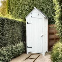 Altona - Habrita Foresta - Armoire cabine de rangement de 0,41 m2 bleue lasuré avec 3 étagères - ARM0805W
