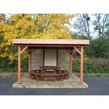 Habrita Carport Ombra - 4,04 x 4,04 m - Sapin du Nord Contrecollé - Ventelles Bois - Toit Bac Acier