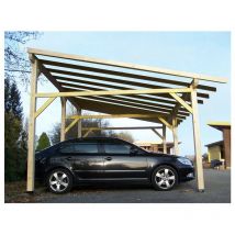 Carport 22.85m² bois naturel Habrita av4563stl