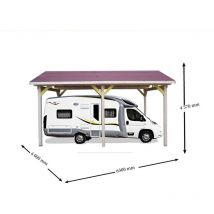 Carport double pente avec couverture bardeau bitumé en rouleau 3.50 x 6 m - Habrita - ar3560bmcc