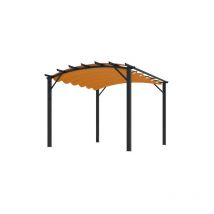 Foresta - Habrita Pergola arche structure mixte 11,22 m2 toiture rouille 140 gr/m2 - PER3433GR
