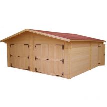 Garage double 42.16 m2 bois naturel Habrita vn6262