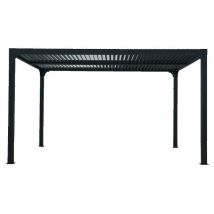 Foresta - Pergola bioclimatique structure Aluminium ouverture manuelle 10,80 m2 - PER3630BI - Habrita
