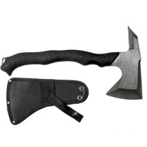 Drillpro - Hacha Third de acero inox 420, tamaño total de 37 cm, mango de abs negro, con funda de nylon, S4101-2, herramienta para uso deportivo,