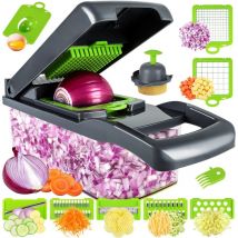 Hachoir à légumes Hachoir à oignons professionnel Multifonctionnel 13 en 1 Hachoir à aliments Trancheuse à légumes de cuisine Hachoir à légumes