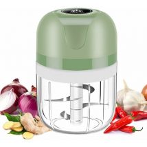 Hachoir à Viande Electrique,Mini hachoir électrique, 250 ml, hachoir de cuisine électrique avec chargeur USB, hachoir à oignons avec 3 lames