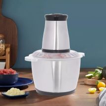 Hachoir de cuisine électrique avec bol en acier inoxydable de 3 l, 4 couteaux en acier inoxydable, hachoir universel pour viande, oignons, fruits,