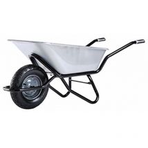 Haemmerlin – Schubkarre Clipso Excellium 120L – verzinkte Kiste, lackiertes Rohr, Ø 400 mm Reifen, 14,6 kg, 1450 x 590 x 640 mm