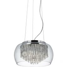 Searchlight - Curva - 4 Licht Decke Anhänger Chrom, Glas, G9