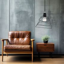 Hängelampe Hängeleuchte Pendelleuchte Pendellampe Esszimmerleuchte, Höhenverstellbar Industriell Metall schwarz, 1x E27 Fassung, LxBxH 24x24x120cm