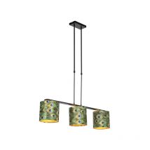 Hängelampe mit Samtschirmen Pfau mit Gold 20cm - Combi 3 Deluxe