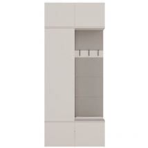 Haga - Perchero de 3 ganchos y armario - Vestíbulo con asiento 238x100x35 cm - Beige cachemira