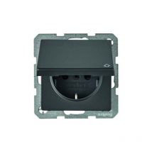 Hager 47516086 prise de courant type f anthracite Berker