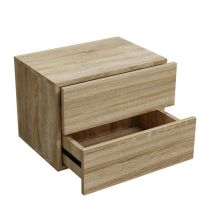 24 Nachttisch 24x29x30cm Eiche Sonoma 2 Schubladen schwebend Wandregal Hängeschrank Kommode Nachtschrank Nachtkonsole mdf Wandmontage - Hago