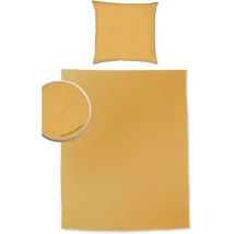 Hahn - Vario Summer-Set Baumwolldecke mit Renforce-Kissen senf 150 x 200 cm Bettwäsche-Set
