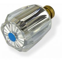 Messing Hahnoberteil Ventiloberteil 3/8' Zoll blau Acryl-Griff