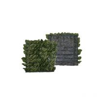 Haie artificielle feuilles de laurier avec filet pvc vert 1,5x20 mt feuilles synthe'tiques lavables pour usage exte'rieur
