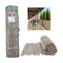 Suinga - Canisse en bambou naturel entière 1,5 x 5 mètres, Occultation 95%, tiges de bambou naturelles pour terrasses et jardins