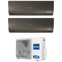 Haier - climatiseur inverter dual split série flexis plus black 7+9 avec 2u40s2sm1fa r-32 wi-fi intégré couleur noir 7000+9000