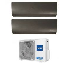 Haier - climatiseur inverter dual split série flexis plus black 9+9 avec 2u40s2sm1fa r-32 wi-fi intégré couleur noir 9000+9000