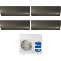 haier cuatro split inverter aire acondicionado flexis plus series negro 7+12+15 con 4u75s2sr3fa r-32 wi-fi integrado color negro 7000+12000+15000