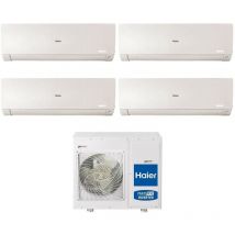 Haier - Quadri Split Inverter Klimagerät Serie flexis plus white 9+9+12+12 mit 4U85S2SR3FA R-32 Wi-Fi Integrated Farbe Weiß 9000+9000+12000
