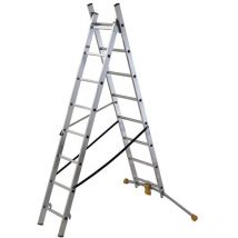 Hailo - 1412-801-escalera combinada de 2 tramos con estabilizador curvo hobbylot (2x9)
