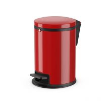 Poubelle de salle de bain design à pédale 3L Hailo Pure s Coloris - Rouge