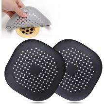 Hair Drain Catcher,Square Drain Cover for Shower Silicone Hair Stopper with Suction Cup,Easy to Install Suit for Bathroom,Bathtub,Kitchen 2